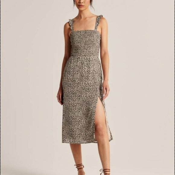 Abercrombie & Fitch Dresses & Skirts - NWT Abercrombie & Fitch Tan Leopard MIDI Dress S